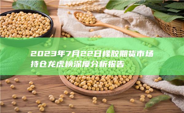 2023年7月22日橡胶期货市场持仓龙虎榜深度分析报告