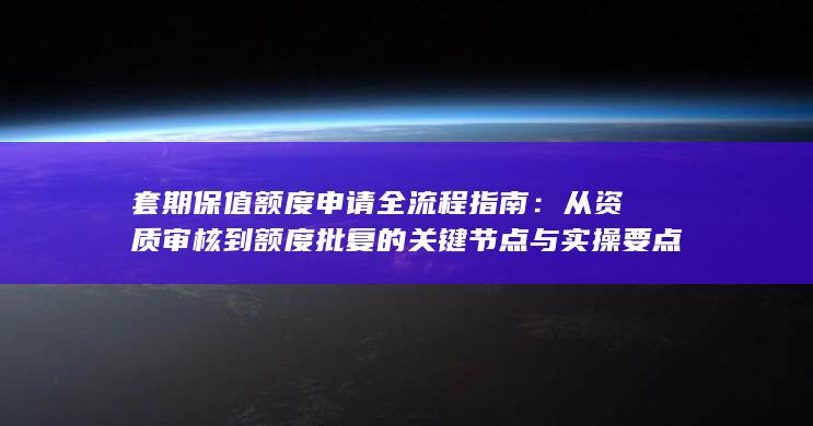 套期保值额度申请全流程指南