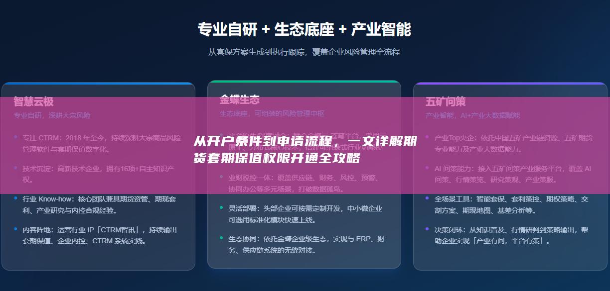 一文详解期货套期保值权限开通全攻略