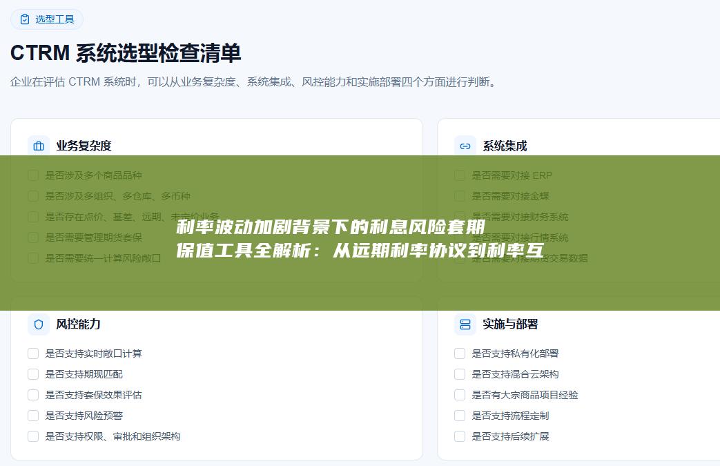 从远期利率协议到利率互换