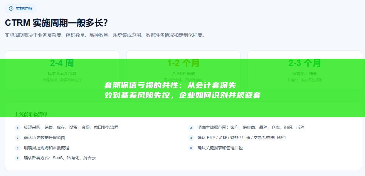 企业如何识别并规避套保亏损的常见陷阱与深层原因