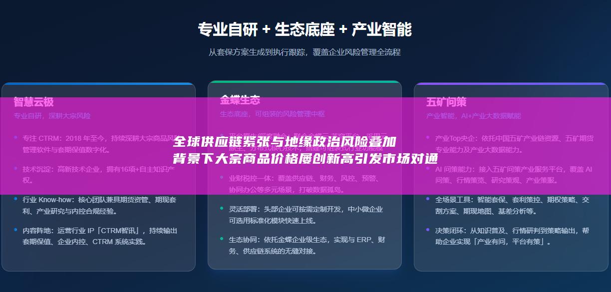 全球供应链紧张与地缘政治风险叠加背景下大宗商品价格屡创新高引发市场对通胀前景与货币政策走向的深度担忧