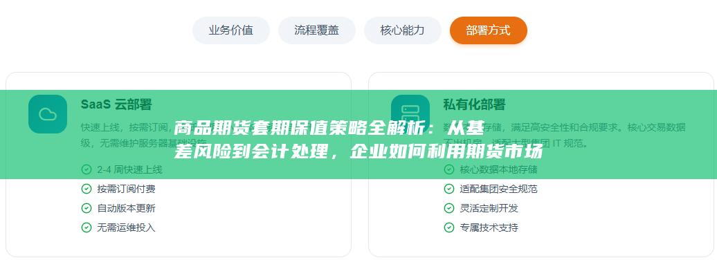 商品期货套期保值策略全解析