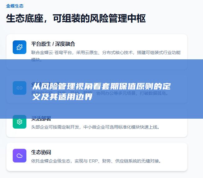 从风险管理视角看套期保值原则的定义及其适用边界