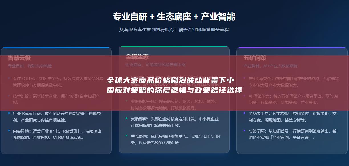 全球大宗商品价格剧烈波动背景下中国应对策略的深层逻辑与政策路径选择