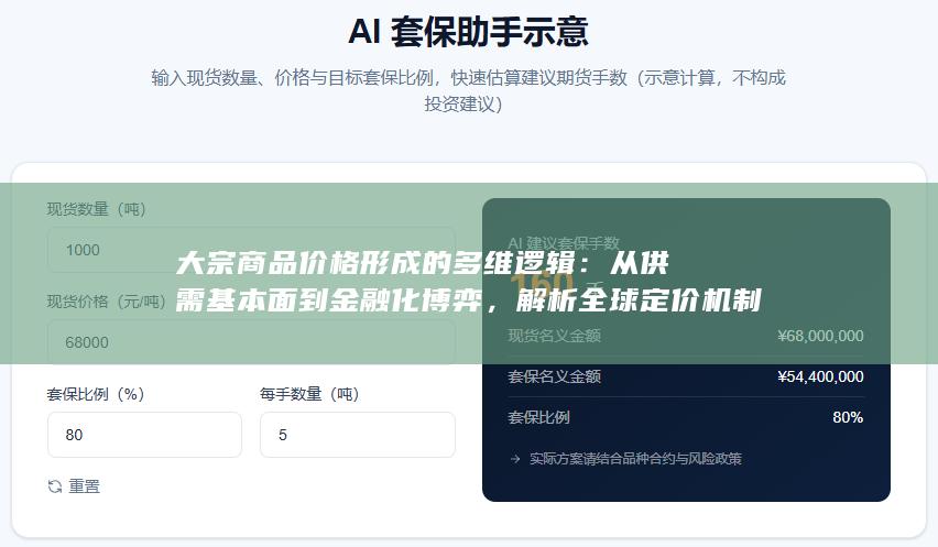 大宗商品价格形成的多维逻辑