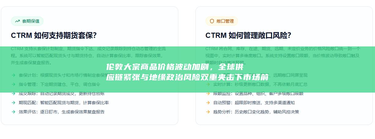 全球供应链紧张与地缘政治风险双重夹击下市场前景不明