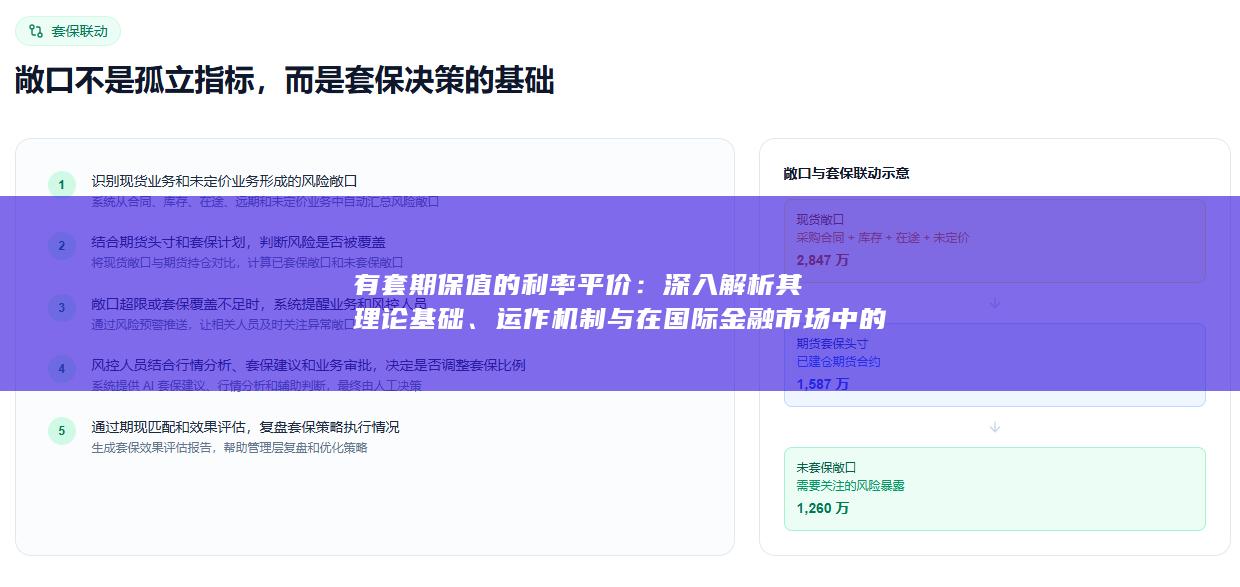 有套期保值的利率平价