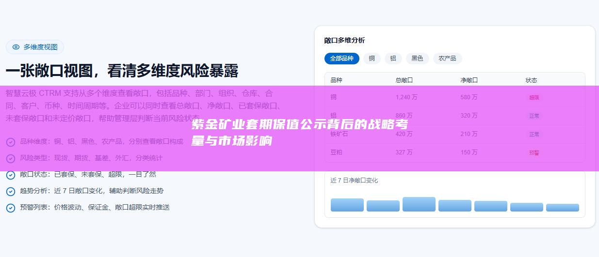 紫金矿业套期保值公示背后的战略考量与市场影响
