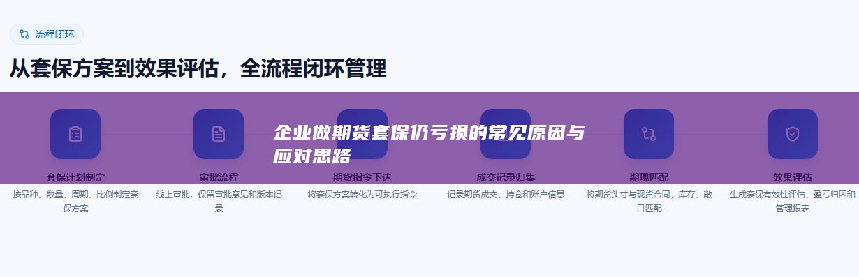企业做期货套保仍亏损的常见原因与应对思路