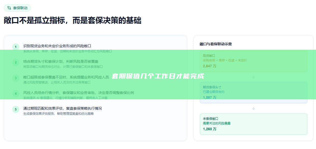 套期保值几个工作日才能完成
