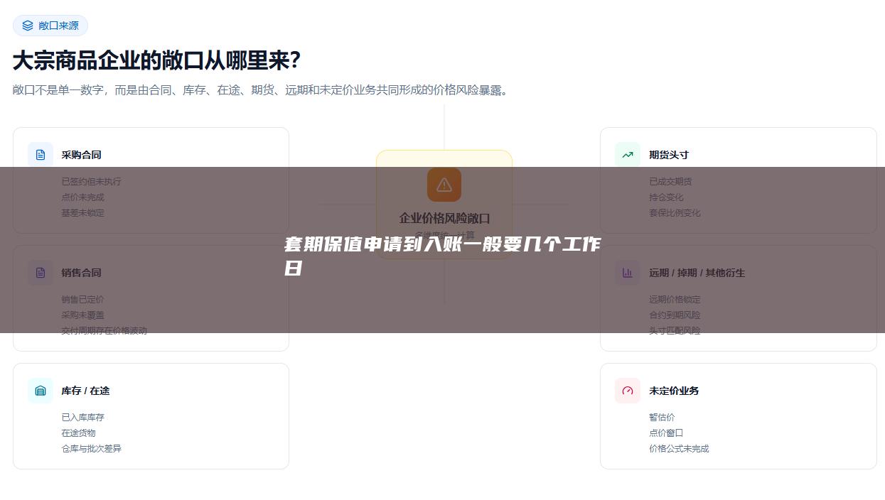 套期保值申请到入账一般要几个工作日