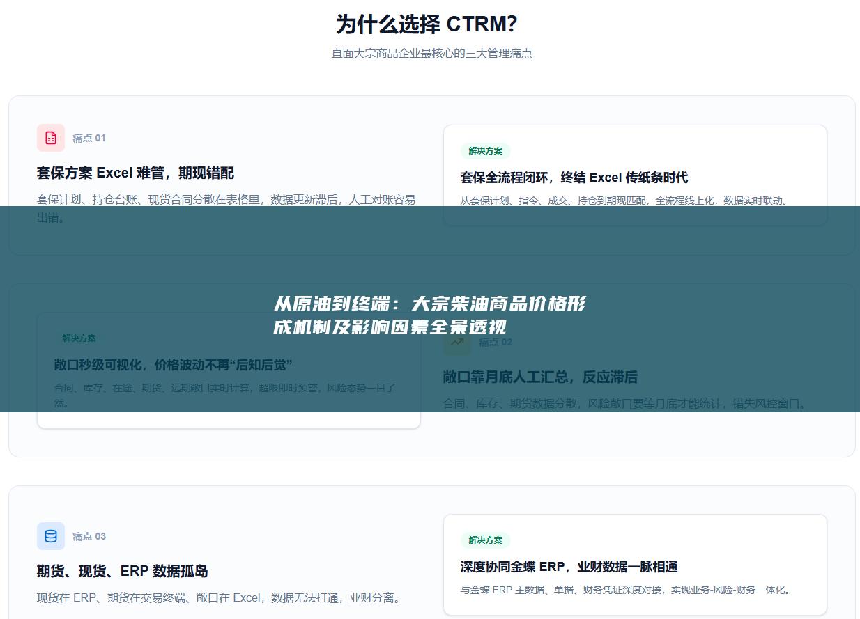 大宗柴油商品价格形成机制及影响因素全景透视