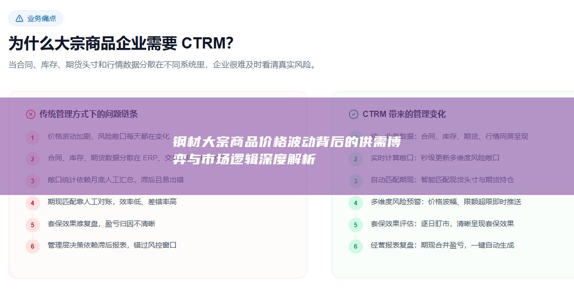钢材大宗商品价格波动背后的供需博弈与市场逻辑深度解析