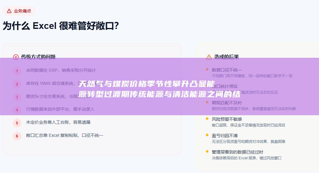 天然气与煤炭价格季节性攀升凸显能源转型过渡期传统能源与清洁能源之间的结构性矛盾