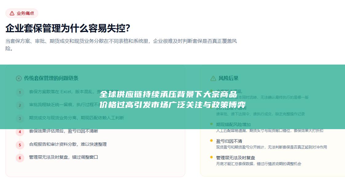 全球供应链持续承压背景下大宗商品价格过高引发市场广泛关注与政策博弈