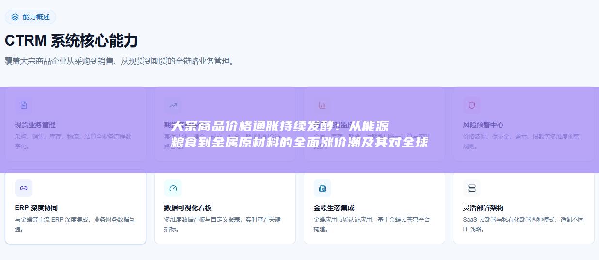 大宗商品价格通胀持续发酵