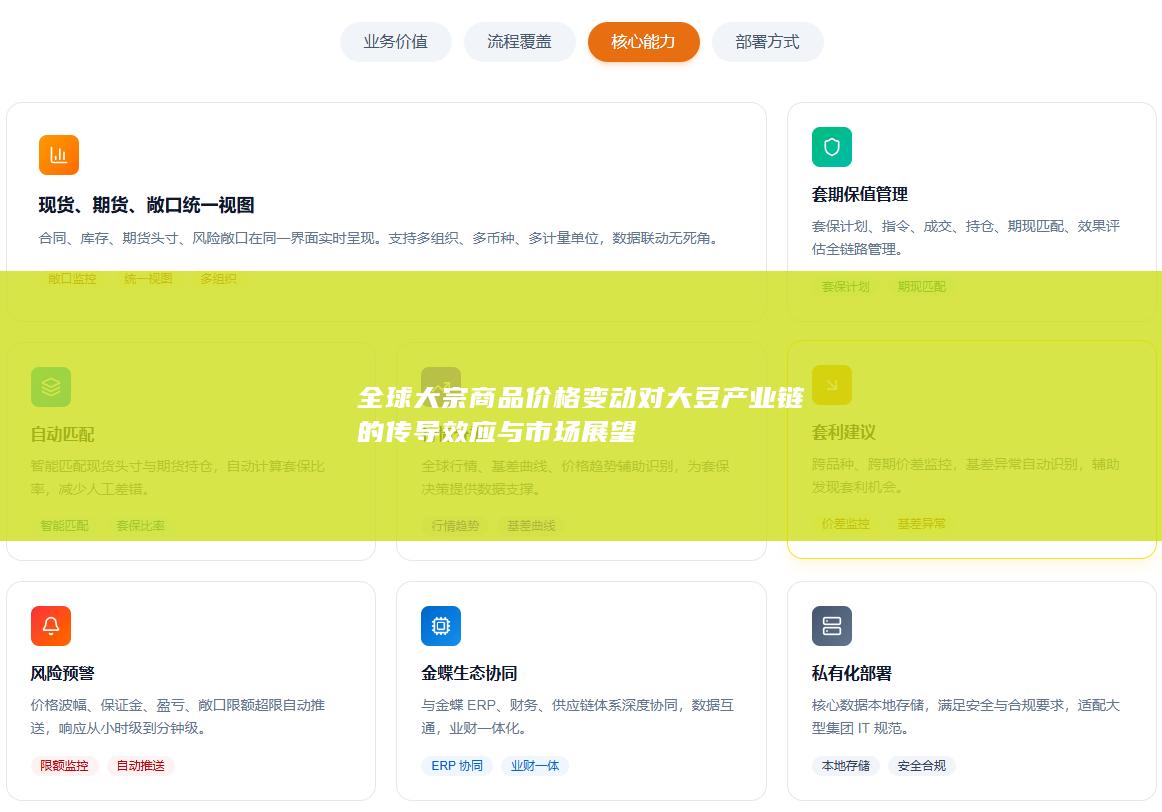 全球大宗商品价格变动对大豆产业链的传导效应与市场展望