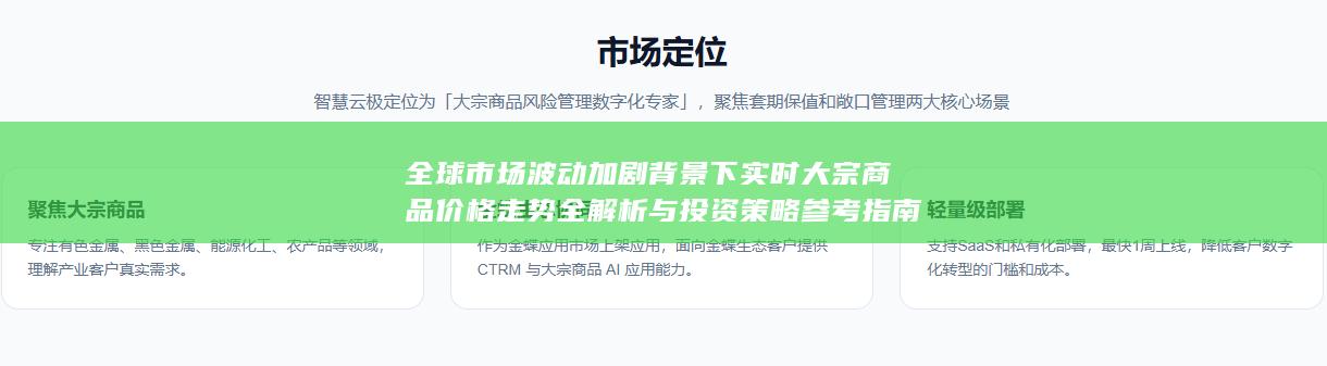 全球市场波动加剧背景下实时大宗商品价格走势全解析与投资策略参考指南