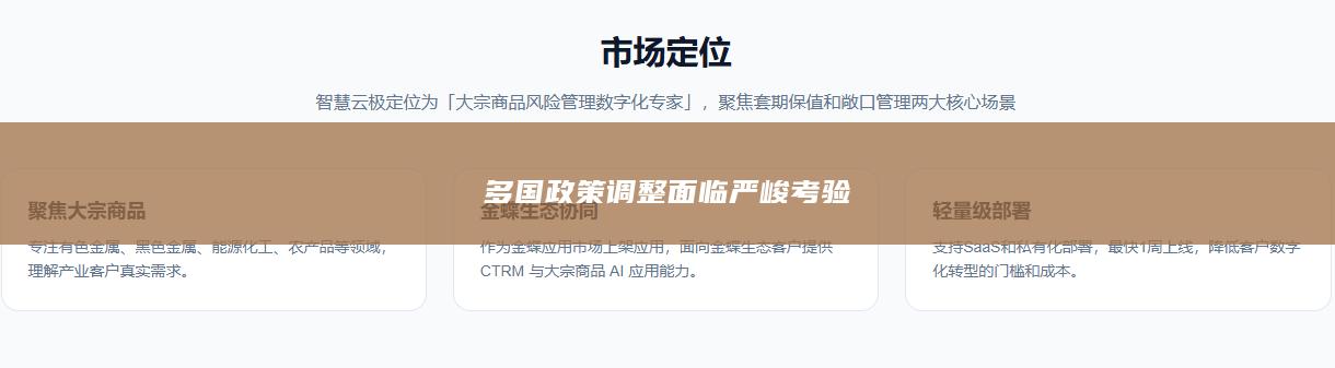 多国政策调整面临严峻考验