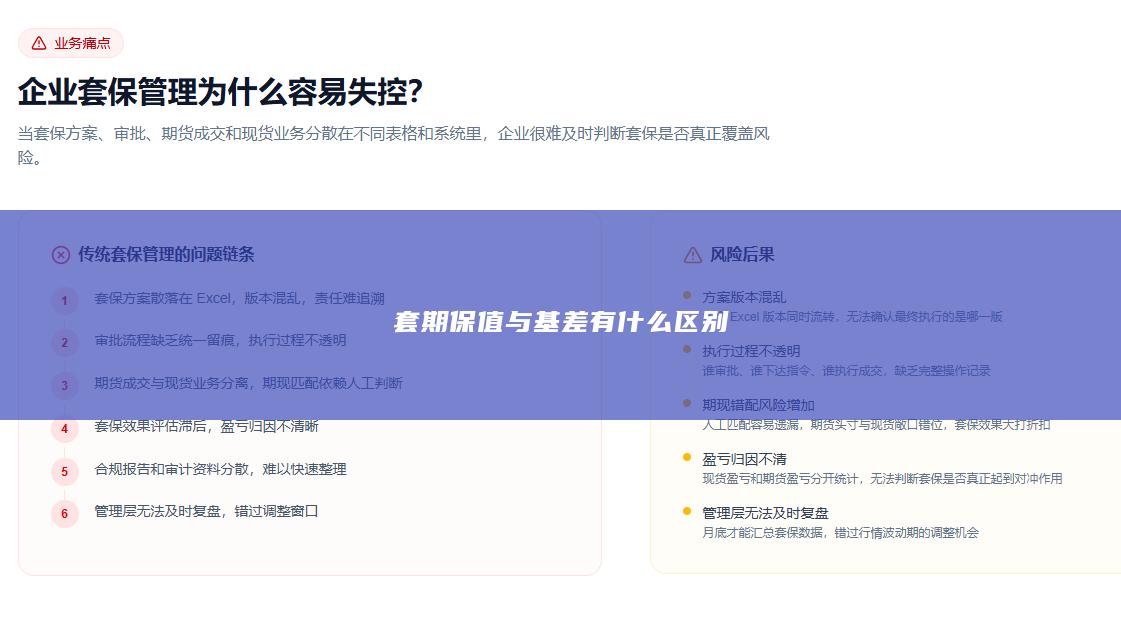 套期保值与基差有什么区别