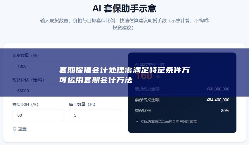 套期保值会计处理需满足特定条件方可运用套期会计方法