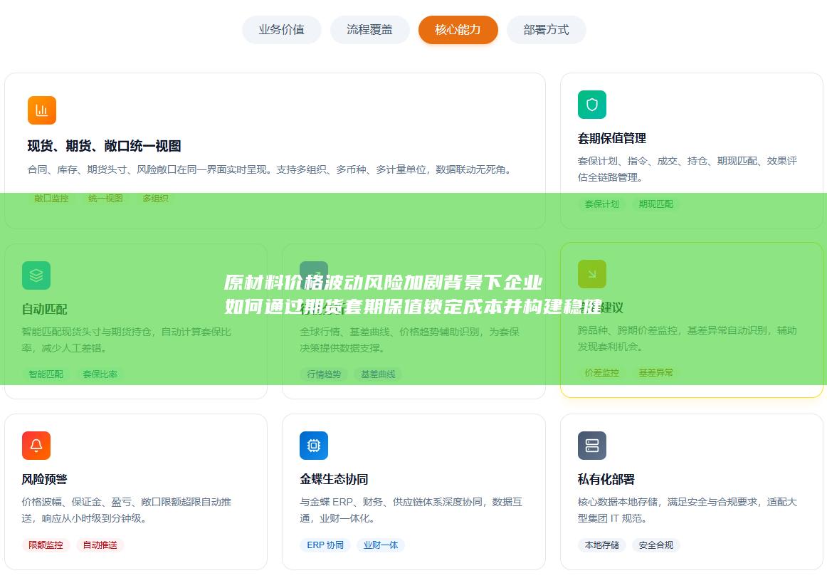 原材料价格波动风险加剧背景下企业如何通过期货套期保值锁定成本并构建稳健经营防线