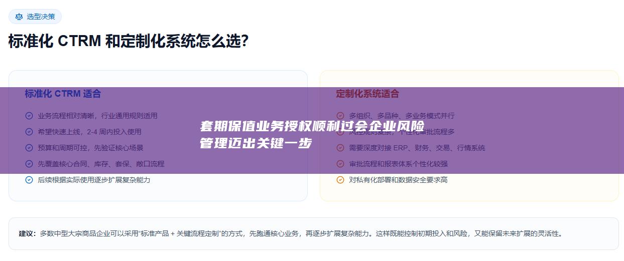 套期保值业务授权顺利过会