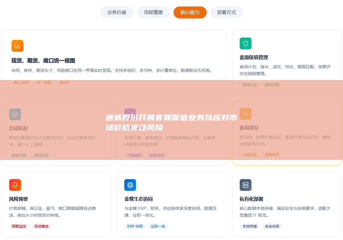 通威股份开展套期保值业务以应对市场价格波动风险