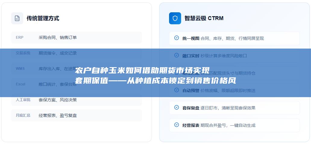 农户自种玉米如何借助期货市场实现套期保值——从种植成本锁定到销售价格风险管理的全流程解析与实操指南