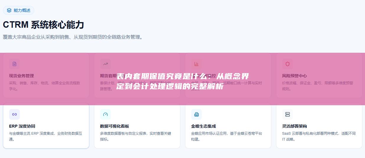 表内套期保值究竟是什么