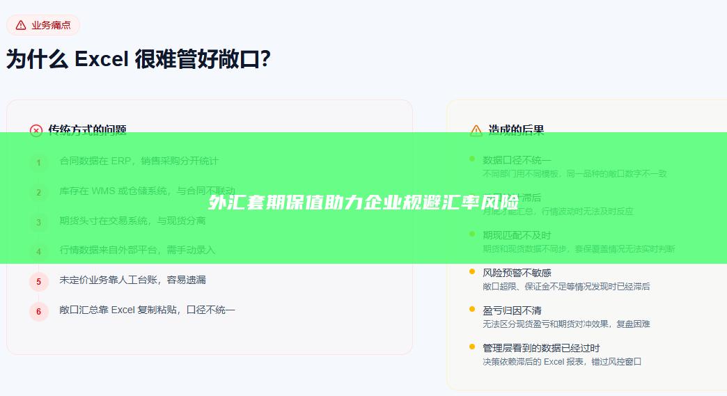 外汇套期保值助力企业规避汇率风险