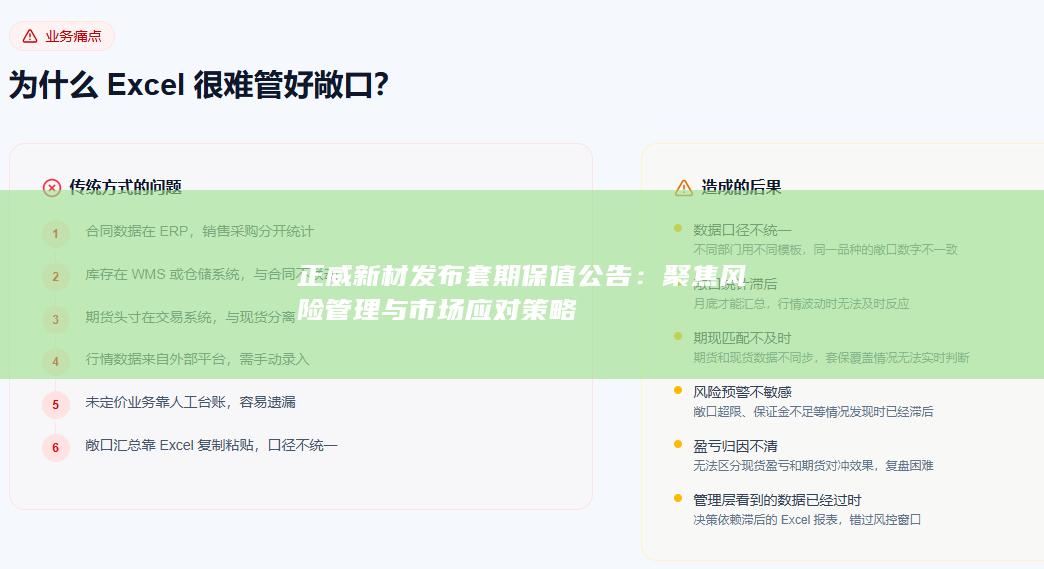 正威新材发布套期保值公告