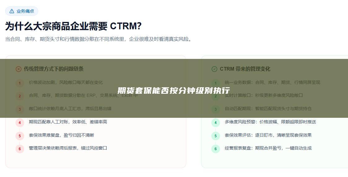 期货套保能否按分钟级别执行