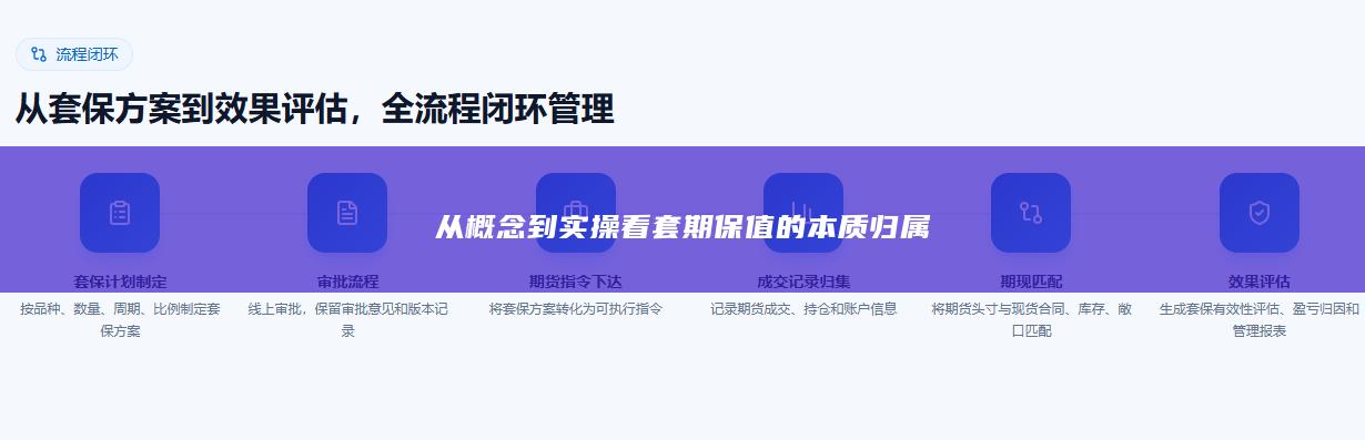 从概念到实操看套期保值的本质归属