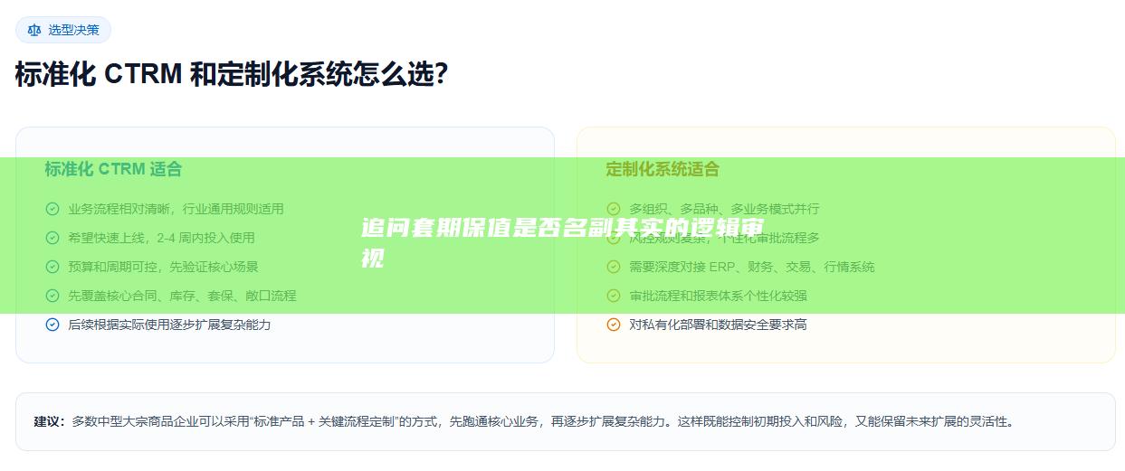 追问套期保值是否名副其实的逻辑审视