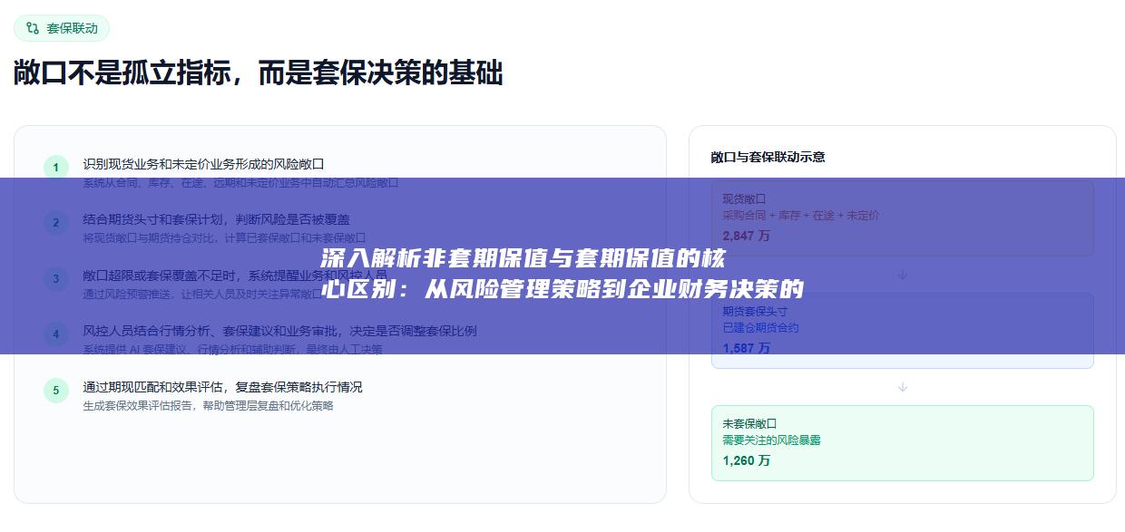 深入解析非套期保值与套期保值的核心区别