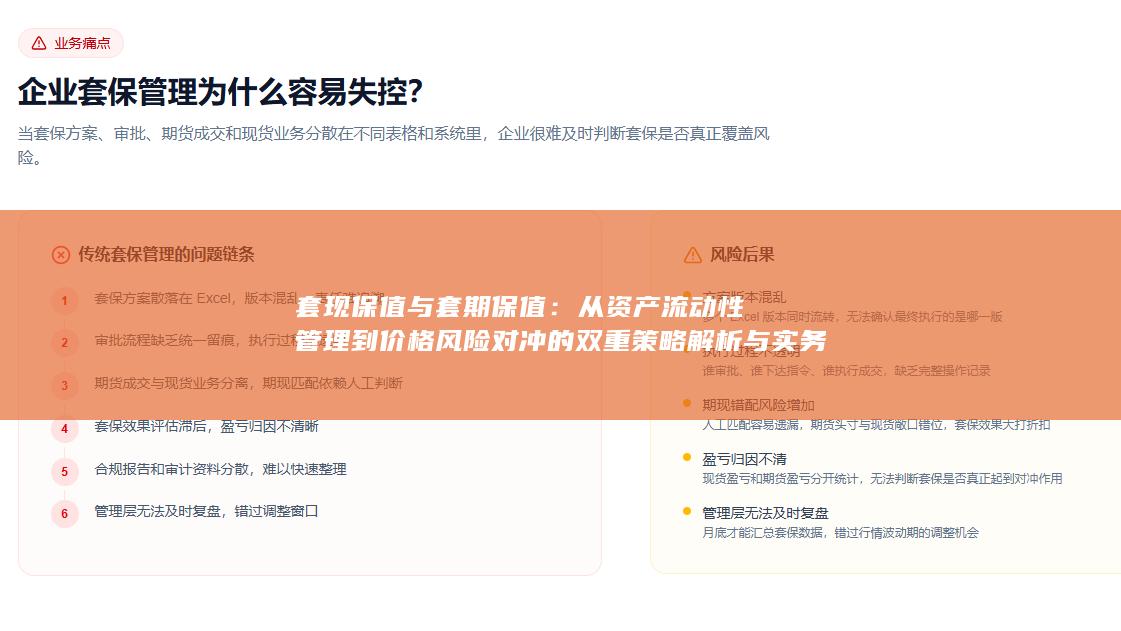 从资产流动性管理到价格风险对冲的双重策略解析与实务应用指南