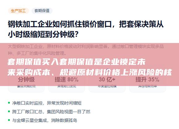 套期保值买入套期保值是企业锁定未来采购成本